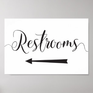 Pijl-links voor het ondertekenen van Restrooms Wed Poster