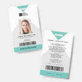 Pijl Medische Staf ID + Barcode Verticaal Badge (Voor- en achterkant)