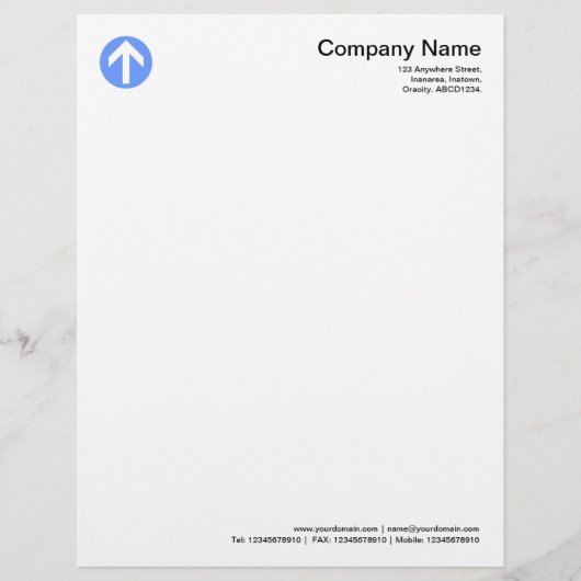 Pijl-omcirkeld - Baby Blue Briefhoofd Sjabloon (Voorkant)