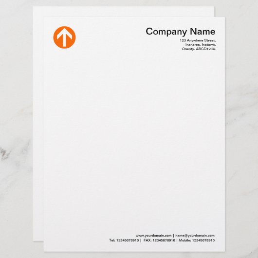 Pijl-omcirkeld - Oranje Briefhoofd Ontwerp (Voorkant / Achterkant)