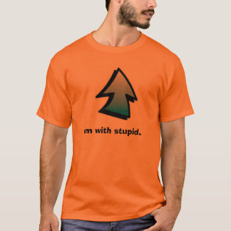 Pijl omhoog, ik ben dom. t-shirt