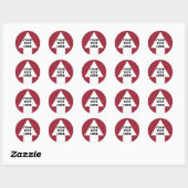 Pijl-omhoog met aangepaste tekst ronde sticker (Vel)