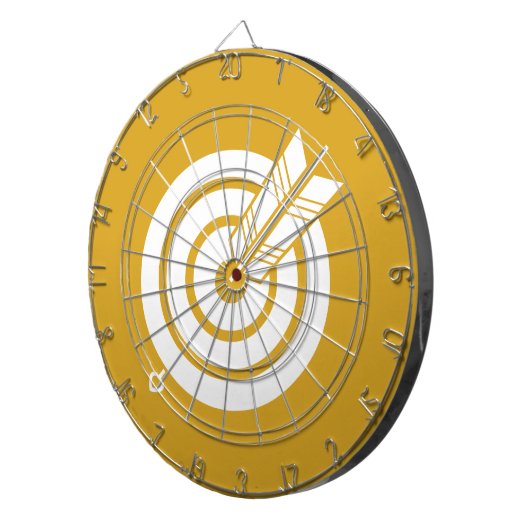 Pijl raakt een rond doel dartbord (Voorkant Rechts)