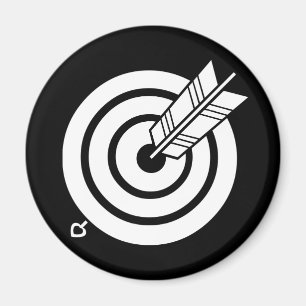 Pijl raakt ronde doelmagneten magneet