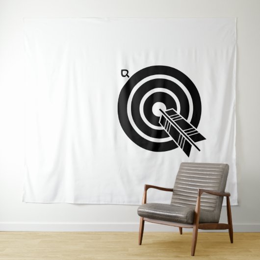 Pijl raakte een ronde doel Tapestries Wandkleed (In Situ (horizontaal))