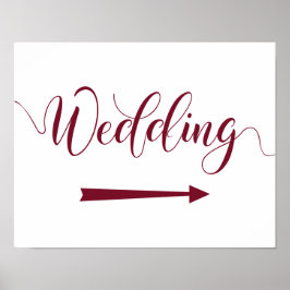 Pijl-rechts van Bourgogne Wedding Arrow Richtingen Poster