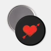 Pijl-rood op zwarte Button Magnet Magneet (Voorkant / Achterkant)