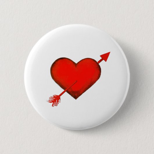 Pijl-rood van Cupid op witte Button (Voorkant)