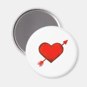 Pijl-rood van Cupid op witte Button Magnet Magneet (Voorkant / Achterkant)