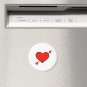 Pijl-rood van Cupid op witte Button Magnet Magneet (Insitu (Vaatwasser))
