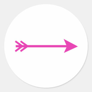 Pijl roze Recht Het MUSEUM Zazzle Gifts Ronde Sticker
