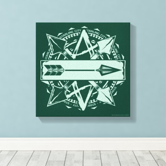 Pijl | Starling City Arrow-badge Canvas Afdruk (Insitu (Houten vloer))