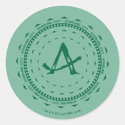 Pijl | Starling City Arrow Logo Ronde Sticker (Voorkant)