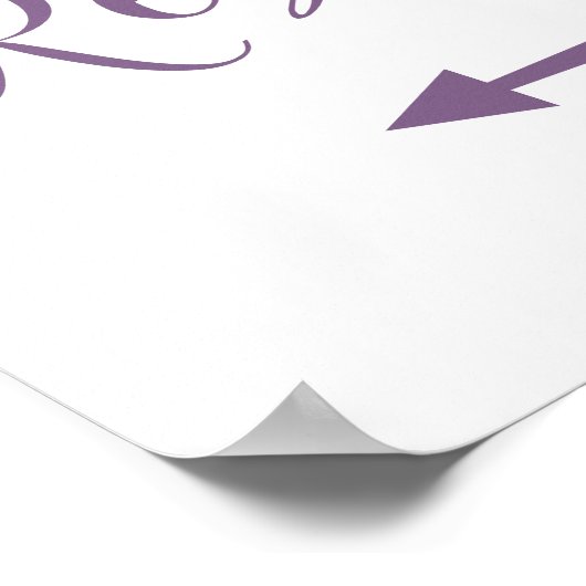 Pijl-teken Paarse Restrooms - Pijl-links Poster (Hoek)