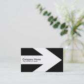 Pijl v3 (wit) - zwart visitekaartje (Staand voorkant)