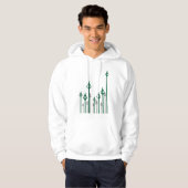 Pijl | Verticale pijlen Grafisch Hoodie (Voorkant volledig)