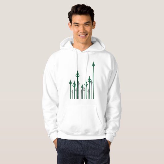 Pijl | Verticale pijlen Grafisch Hoodie (Voorkant volledig)