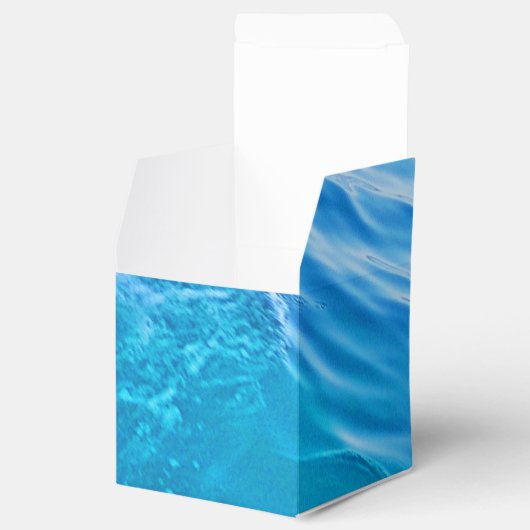 Pijlblauwe watergolf bedankdoosjes (Geopend)