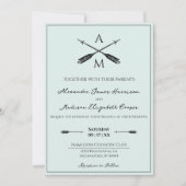 Pijlen en Monogrammen Trouwen | Mint Groen Kaart (Voorkant)