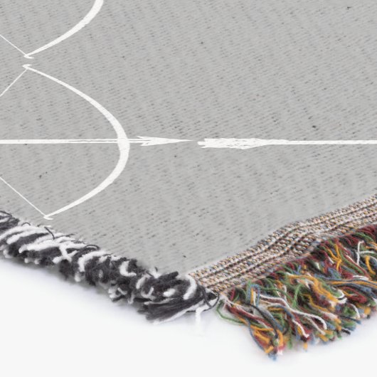 Pijlen grijs en wit patroon deken (Hoek)