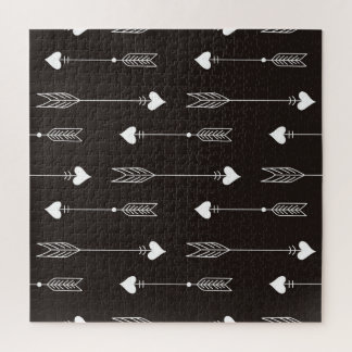 Pijlen, harten, abstract patroon. legpuzzel