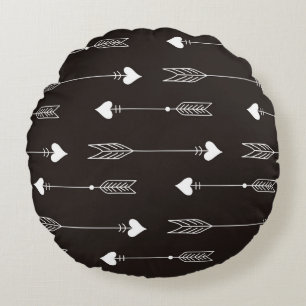 Pijlen, harten, abstract  patroon. rond kussen