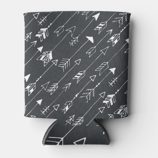 Pijlen in duisternis: met de hand getekend patroon blikjeskoeler (Voorkant)