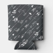 Pijlen in duisternis: met de hand getekend patroon blikjeskoeler (Achterkant)