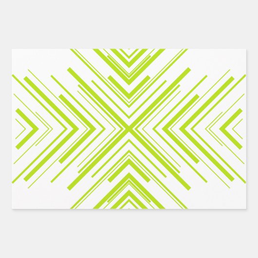 Pijlen in Lime Groen en Wit Inpakpapier Vel (Voorkant)