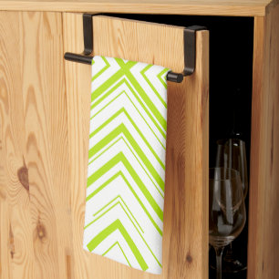 Pijlen in Lime Groen en Wit Theedoek