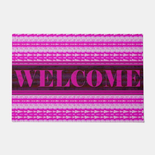 Pijlen Inline Roze Welkomstdeur Mat (Voorkant)
