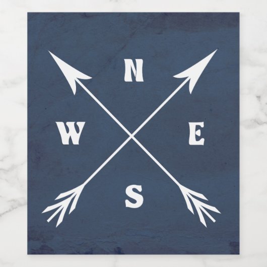 Pijlen samenvoegen wijn etiket (Enkel label)