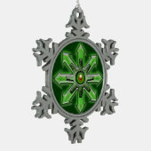 Pijlen van Chaos - Groen Tin Sneeuwvlok Ornament (Links)