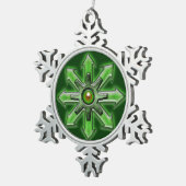 Pijlen van Chaos - Groen Tin Sneeuwvlok Ornament (Rechts)
