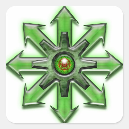 Pijlen van Chaos - Groen Vierkante Sticker (Voorkant)