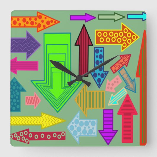 Pijlen Vierkante Klok (Voorkant)