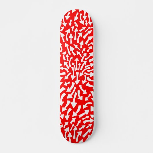 Pijlen - Wit op Rood Skateboard (Voorkant)