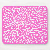 Pijlen - wit op roze FF66CC Muismat (Voorkant)