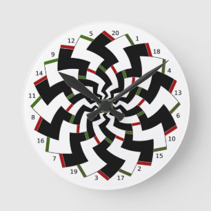 Pijlenbord horloge zigzagpatroon ronde klok
