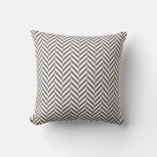 Pijler buitenshuis Gray Herringbone Pattern Buitenkussen