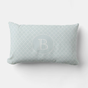 Pijler buitenshuis Monogram blauw Quatrefoil-pat Buitenkussen