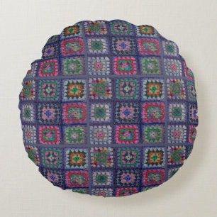 Pijler - Granny Square Crochet Pattern Rond Kussen