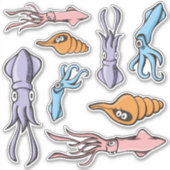 Pijlinktvis Cartoons Sticker Set (Voorkant)
