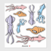 Pijlinktvis Cartoons Sticker Set (Vel)