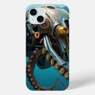 Pijlinktvis met steampunk pantser iPhone 15 mini hoesje