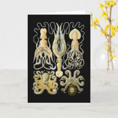 Pijlinktvis & Octopus Kaart (Gele Bloem)