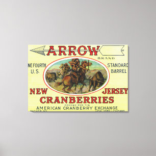 Pijlmerk Cranberry-label Canvas Afdruk