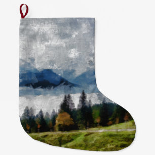 Pijlpad op een heuvel grote kerstsok