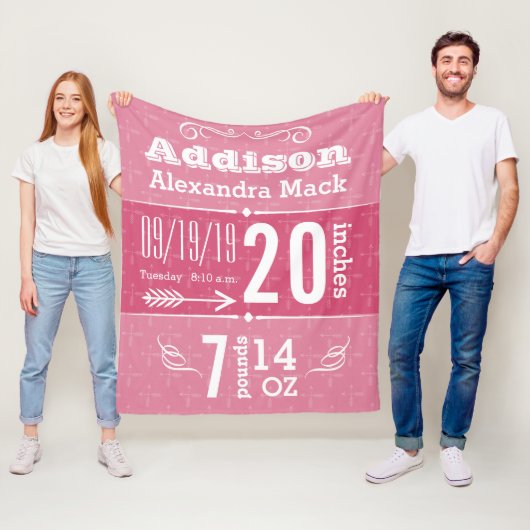 Pijlpatroon Alle kleuren babybalken bevestigen Fleece Deken (In situ)