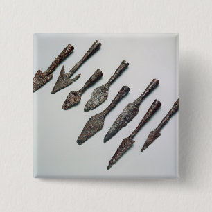 Pijlpunten, ijzertijdperk (ijzer) vierkante button 5,1 cm